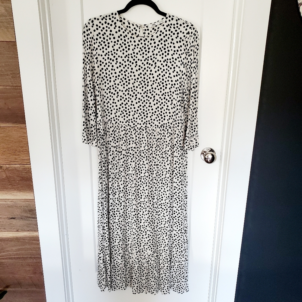 Zara Spotted Midi Dress